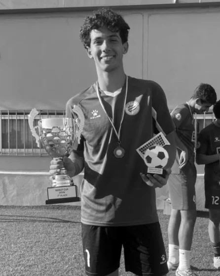 Jad Yammine holding the Beirut Cup trophy