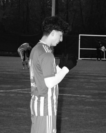 Peter Tannous on the pitch in France