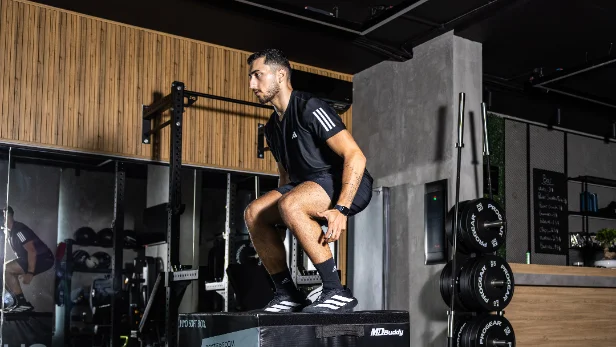 Athlete performing a heavy barbell deadlift